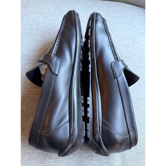 Salvatore Ferragamo Gitano Single Gancia Black Genuine Leather Loafer Men Sz 13 - Picture 5 of 12